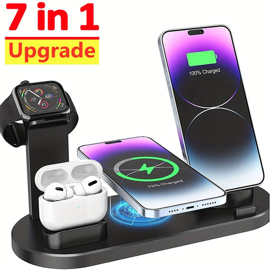 30W 7 in 1 Wireless Charger Stand Pad